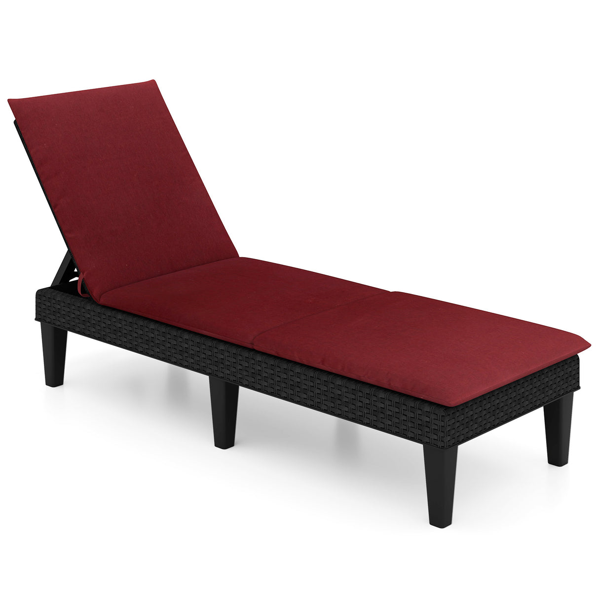 Patio Lounge Chair 3-Position Adjustable Backrest and Cushion