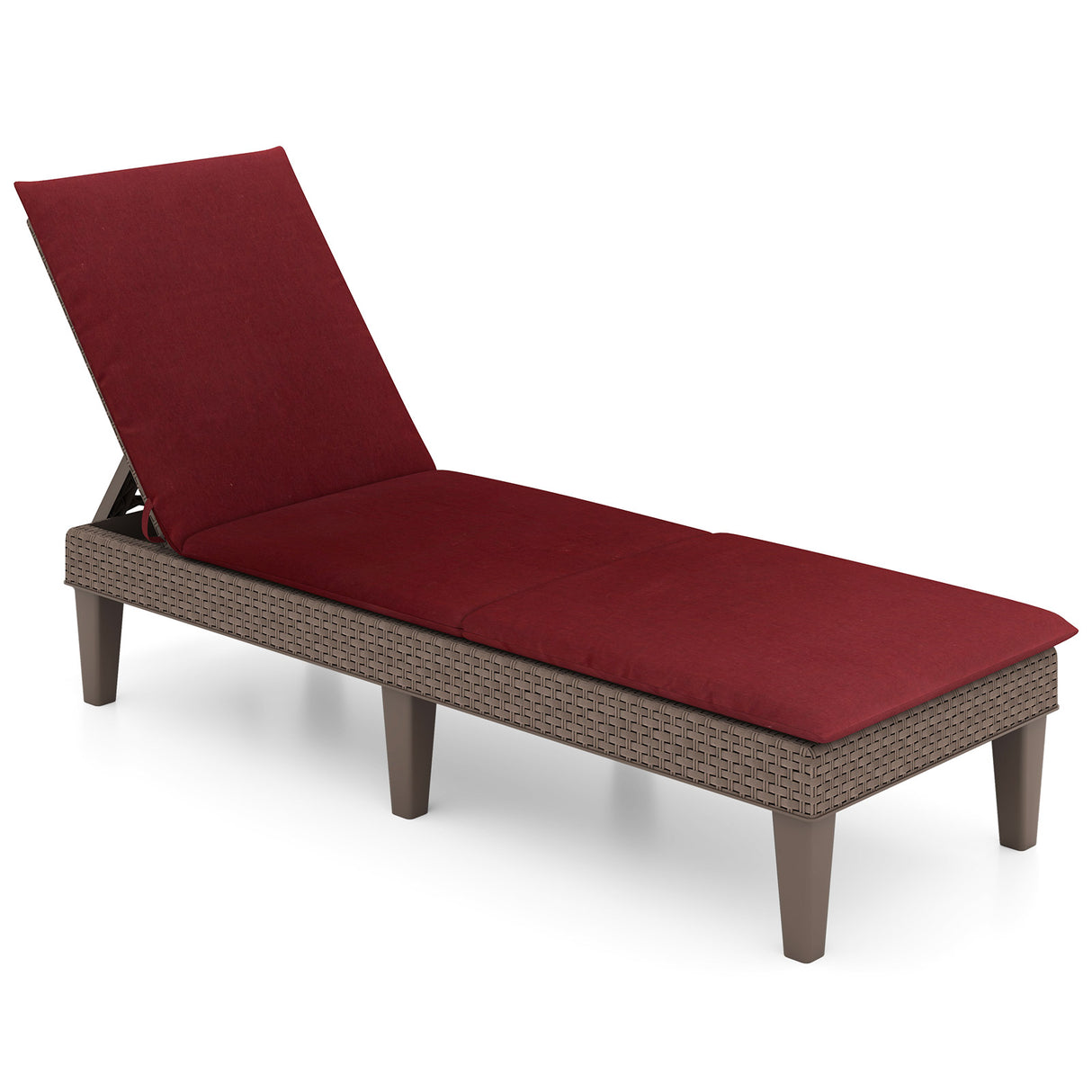 Patio Lounge Outdoor Recliner Chair with Cushion 3-Position Adjustable Backrest