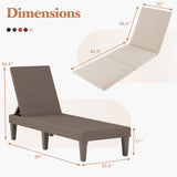 Patio Lounge Outdoor Recliner Chair with Cushion 3-Position Adjustable Backrest