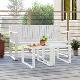 Weather-resistant Plastic 2-Person Bench with Curved Backrest