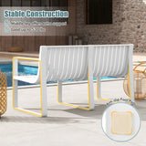 Weather-resistant Plastic 2-Person Bench with Curved Backrest