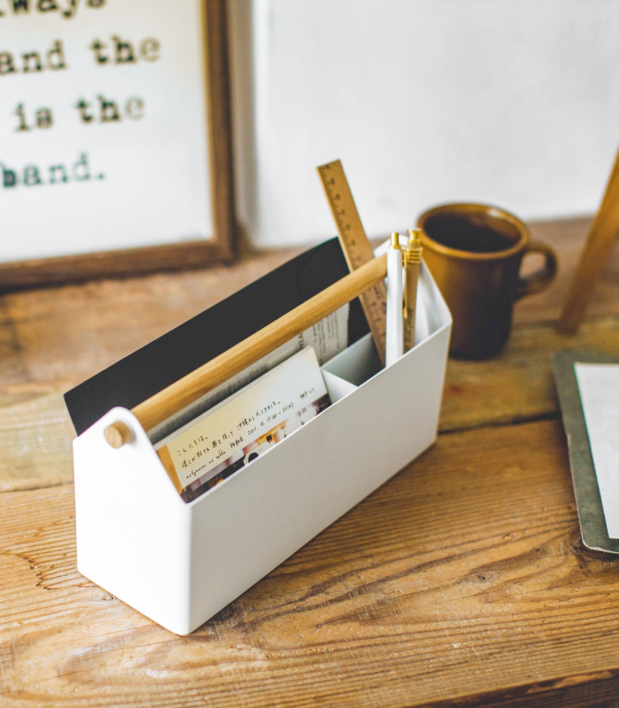 Pen + Desk Organizer - Large - Steel + Wood