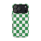 GREEN WHITE CHECKERBOARD | Tough Phone Case