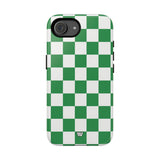 GREEN WHITE CHECKERBOARD | Tough Phone Case