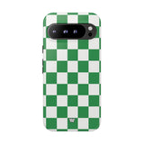 GREEN WHITE CHECKERBOARD | Tough Phone Case