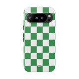 GREEN WHITE CHECKERBOARD | Tough Phone Case