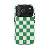 GREEN WHITE CHECKERBOARD | Tough Phone Case
