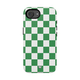 GREEN WHITE CHECKERBOARD | Tough Phone Case