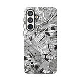 B&W ABSTRACT DOODLE | Tough Phone Case