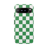 GREEN WHITE CHECKERBOARD | Tough Phone Case
