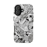 B&W ABSTRACT DOODLE | Tough Phone Case
