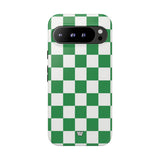 GREEN WHITE CHECKERBOARD | Tough Phone Case