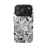 B&W ABSTRACT DOODLE | Tough Phone Case