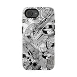 B&W ABSTRACT DOODLE | Tough Phone Case