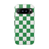 GREEN WHITE CHECKERBOARD | Tough Phone Case