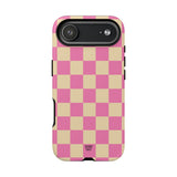 PINK TAN CHECKERBOARD | Tough Phone Case