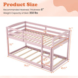 Twin Size Bunk Bed with High Guardrails and Integrated Ladder