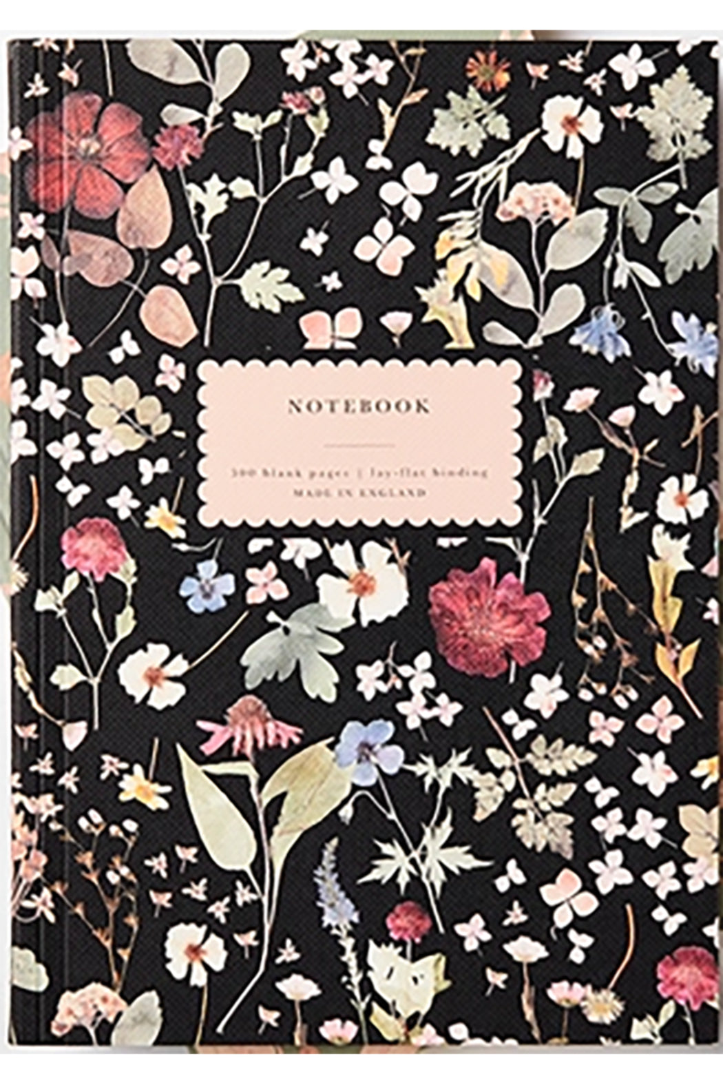 Pressed Black Floral Notebook