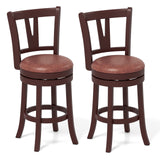 Set of 2 Counter Height Swivel Barstools with High Backs and Footrests