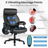 Big & Tall 400lb PU Leather Massage Office Chair-Black