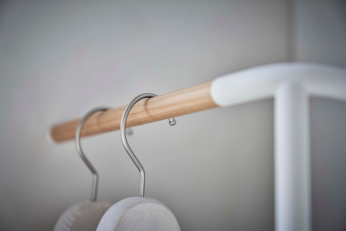Corner Leaning Coat Hanger (63" H)  - Steel + Wood