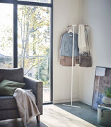 Corner Leaning Coat Hanger (63" H)  - Steel + Wood