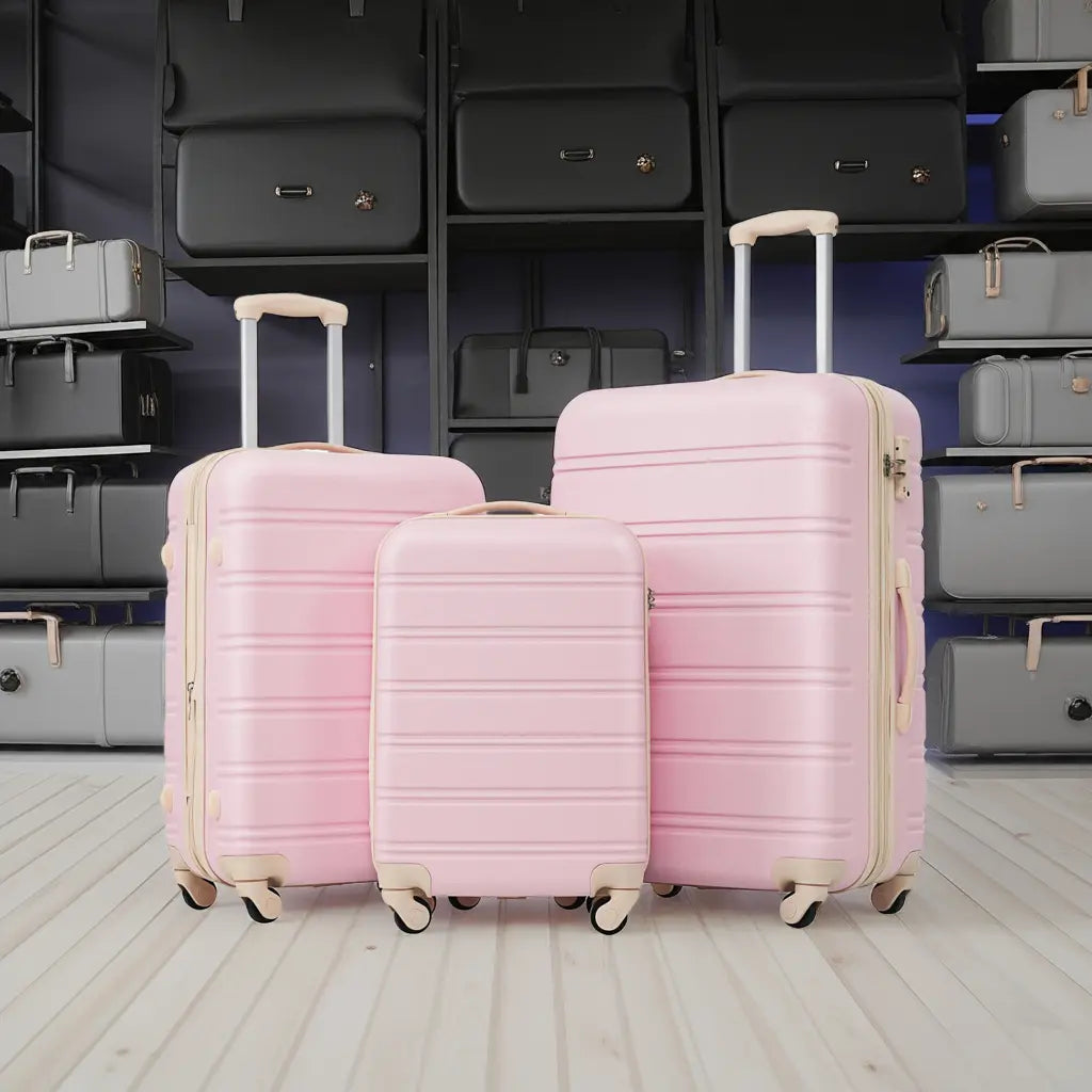 3 Piece Luggage Set Hardside Spinner Suitcase with TSA Lock 20' 24'