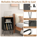 Record Player Stand with Charging Station for Living Room Bedroom