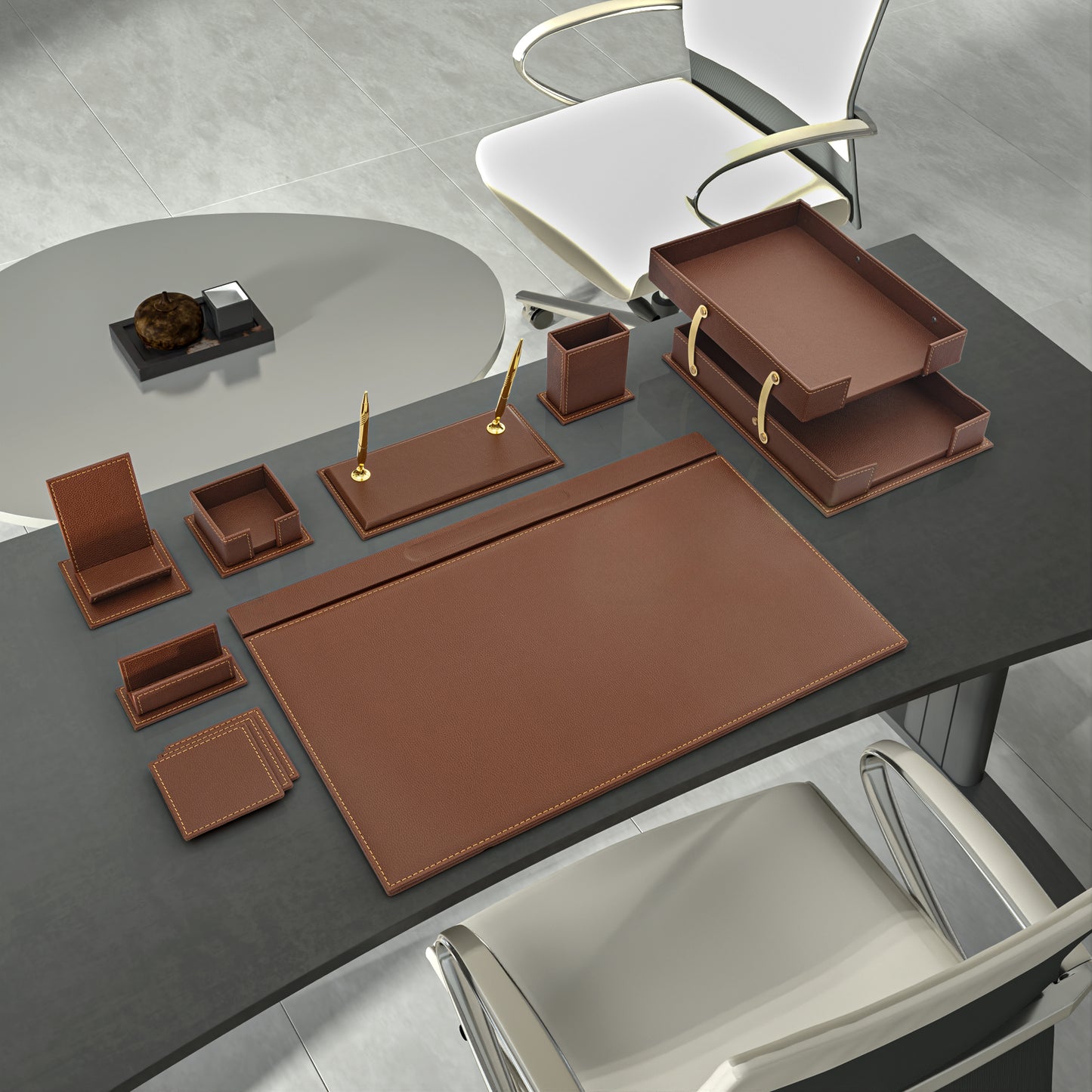 MOOG Classic Leather Desk Set - 12 PCS