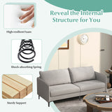 Modern 76 Inch Loveseat Sofa Couch for Apartment Dorm with Metal Legs-Gray