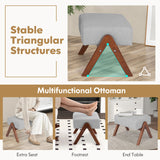 Rocking Chair with Ottoman and Solid Rubber Wood Frame and Padded Cushion
