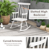 Rocking Chair with Solid Wooden Frame for Garden and Patio