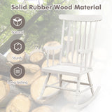 Rocking Chair with Solid Wooden Frame for Garden and Patio