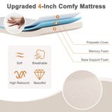 Rollaway Folding Bed with Memory Foam Mattress Made in Italy