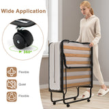 Rollaway Folding Bed with Memory Foam Mattress Made in Italy