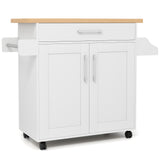 Rolling Kitchen Island Cart with Towel and Spice Rack