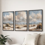 Warm Neutral Desert Landscape Decor. 3 Piece Nature Wall Art