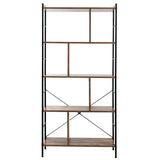 4-Tier Industrial Freestanding Bookshelf with Metal Frame