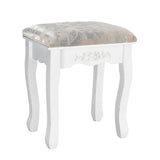 Vanity Table Set with Oval Mirror and 4 Drawers-White