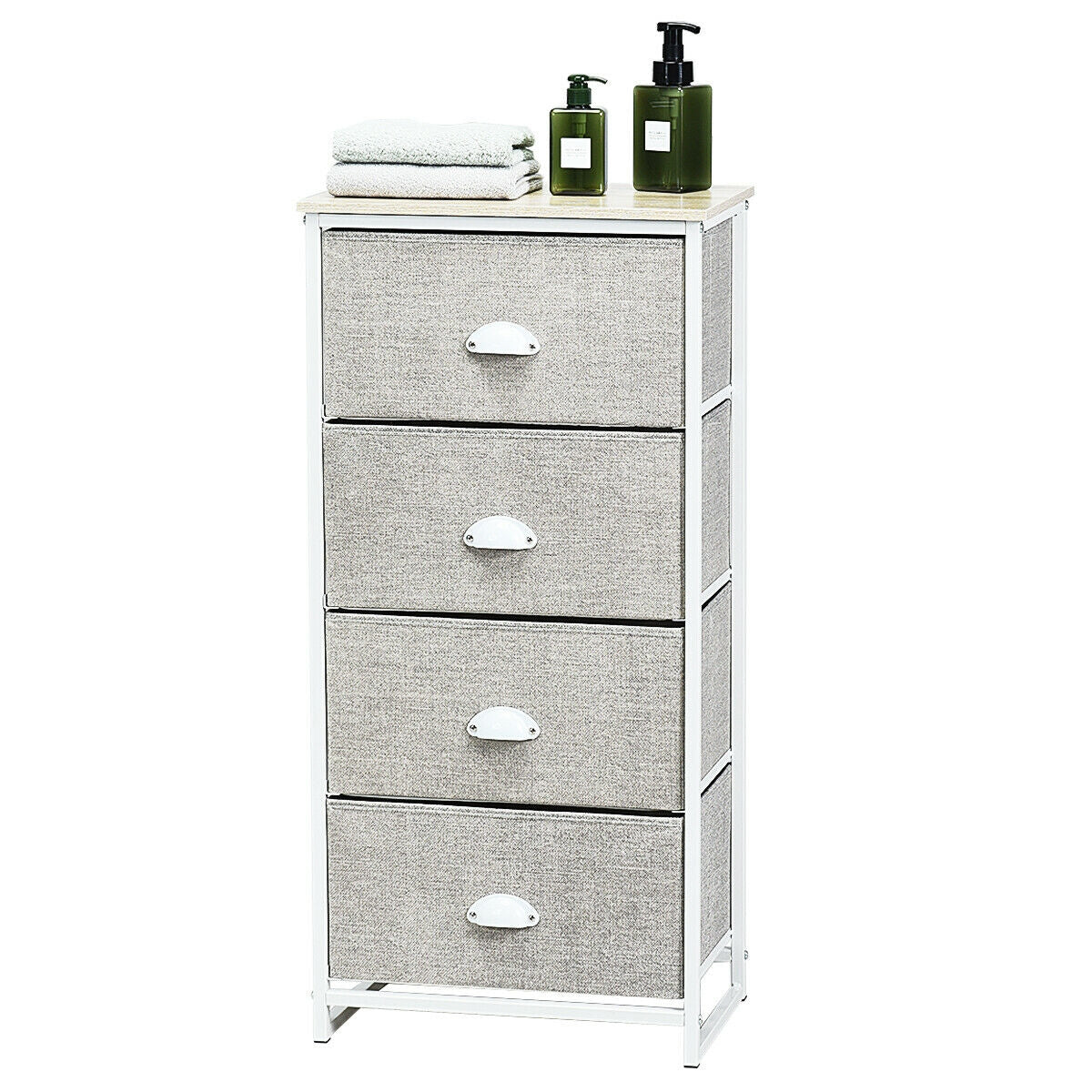Chest Storage Tower Side Table Display Storage with 4 Drawers