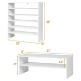 3 Pieces 31-Inch Stackable Multi-Shape Shoe Rack