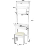 3-in-1 Modern Shelf Vanity Set with Flip Top Mirror and 6 Makeup Organizers