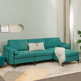 Modular 1/2/3/4-Seat L-Shaped Sectional Sofa Couch with Socket USB Port-3-Seat L