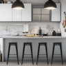 Bar Stools Set of 4 with Square Seat and Handling Hole