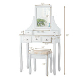 5 Drawers Removable Box Makeup Dressing Vanity Set