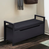 34.5 Ã15.5 Ã19.5 Inch Shoe Storage Bench with Cushion Seat for Entryway