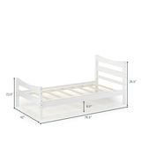 Twin Size Rustic Platform Bed Frame with Headboard and Footboard