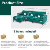 Modular 1/2/3/4-Seat L-Shaped Sectional Sofa Couch with Socket USB Port-3-Seat L