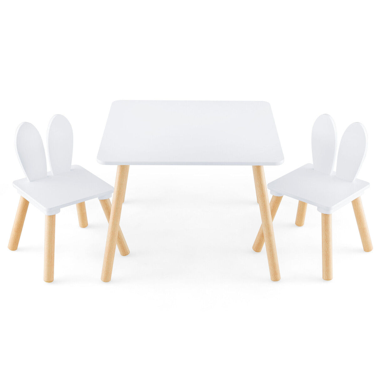 3 Pieces Kids Table and Chairs Set for Arts Crafts Snack Time