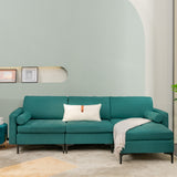 Modular 1/2/3/4-Seat L-Shaped Sectional Sofa Couch with Socket USB Port-3-Seat L